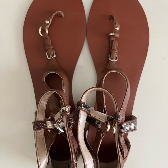 Brown and Snakeskin Sandals - Picture 2 of 4